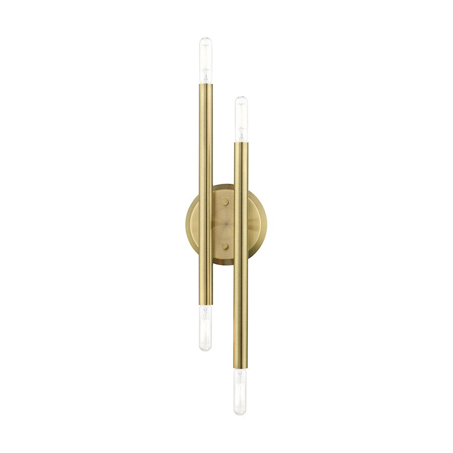 Livex Soho 4 Light ADA Sconce, Antique Brass