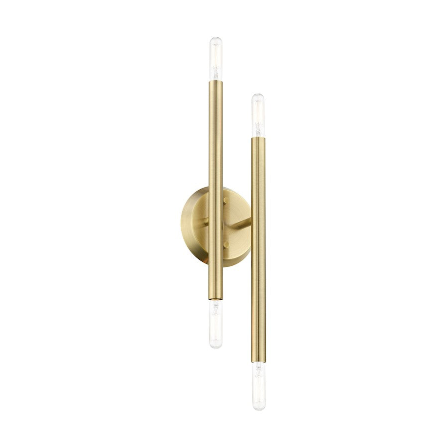 Livex Soho 4 Light ADA Sconce, Antique Brass