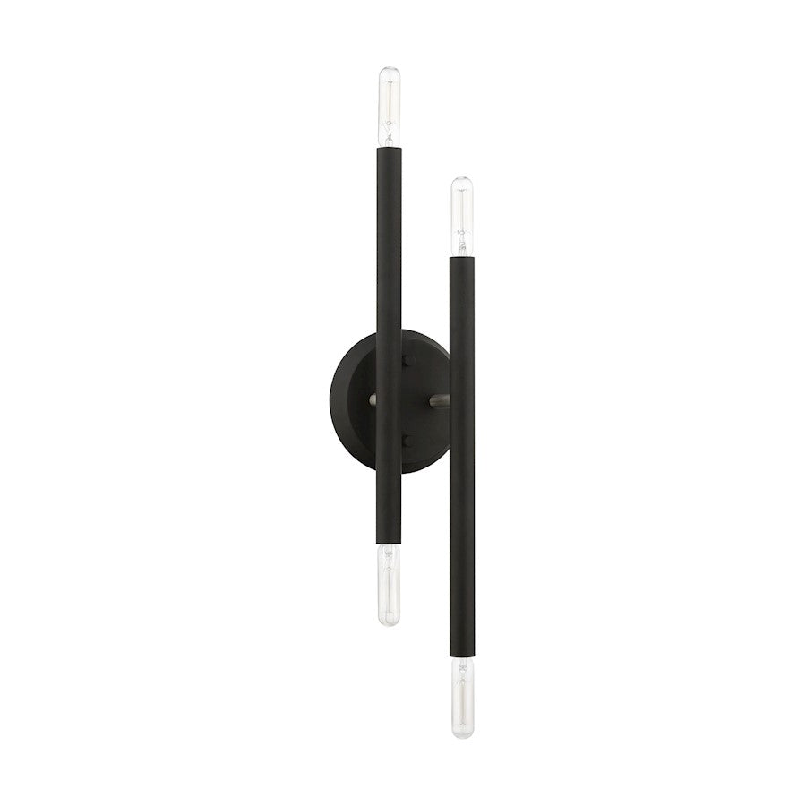 Livex Soho 4 Light ADA Sconce, Black/Brushed Nickel