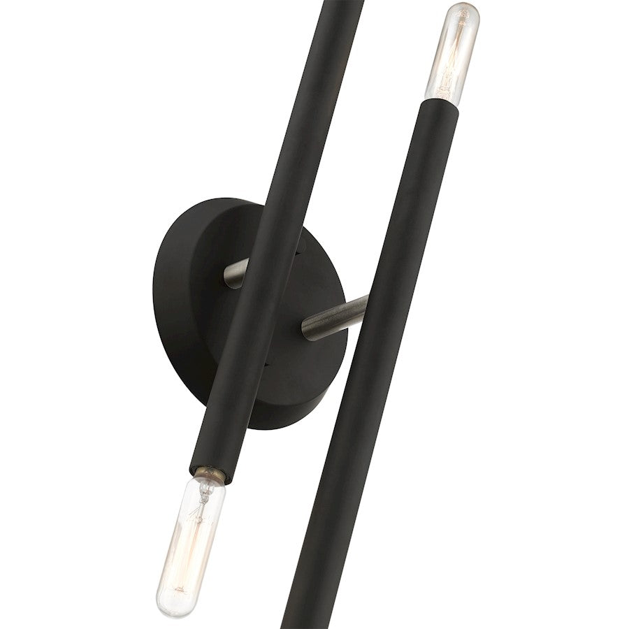 Livex Soho 4 Light ADA Sconce, Black/Brushed Nickel