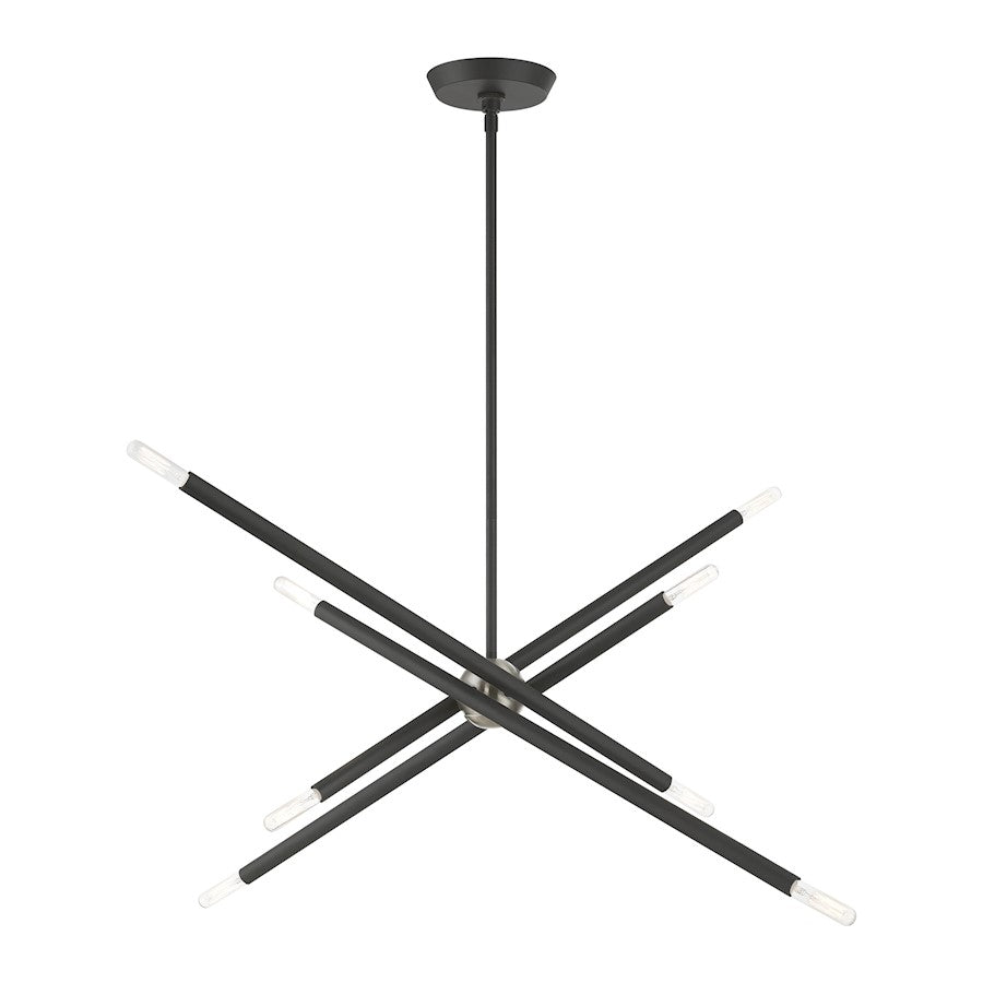 Livex Soho 8 Light Linear Chandelier, Scandinavian Gray