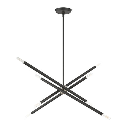 Livex Soho 8 Light Linear Chandelier, Scandinavian Gray
