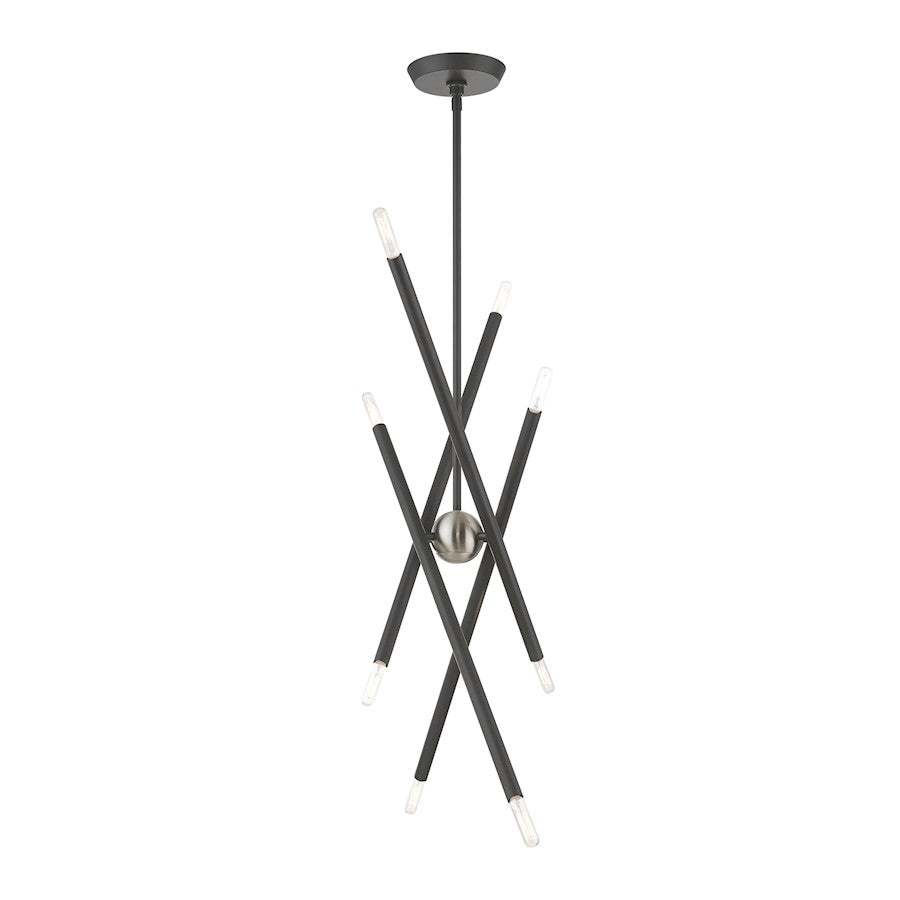 Livex Soho 8 Light Linear Chandelier, Scandinavian Gray