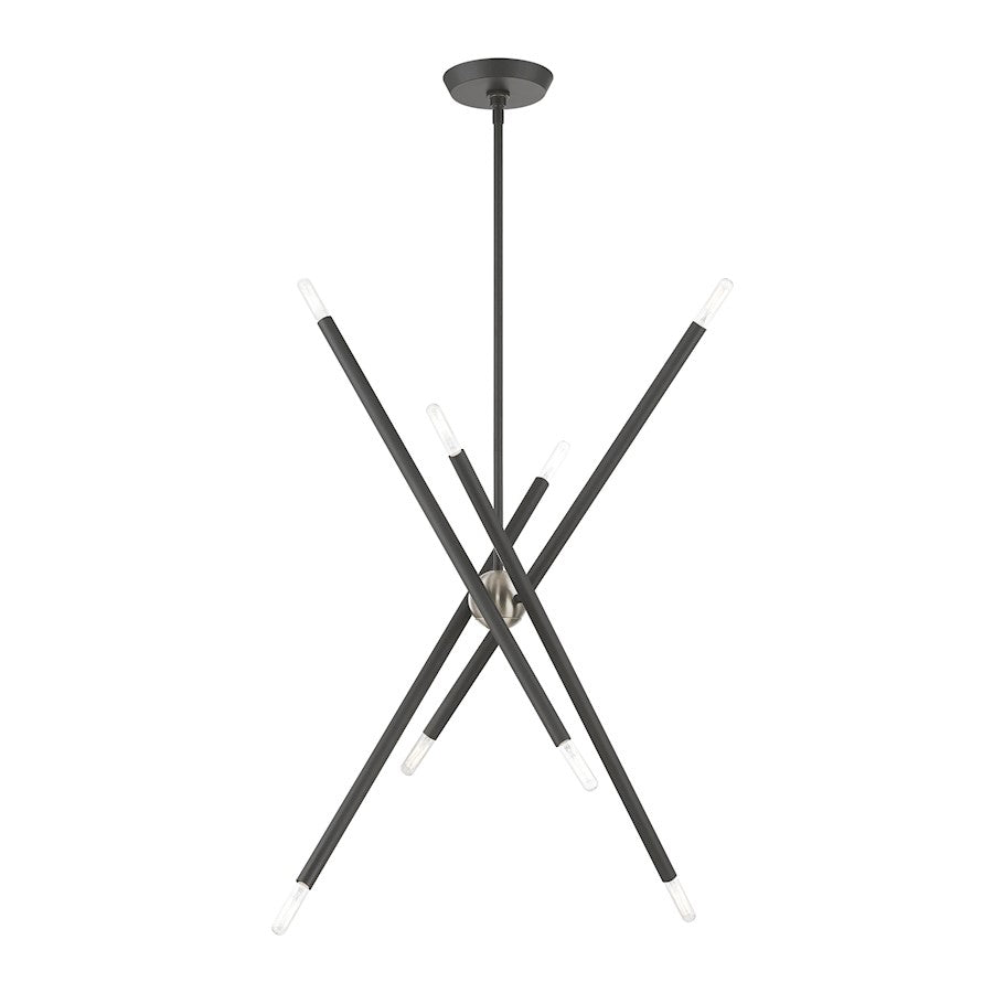 Livex Soho 8 Light Linear Chandelier, Scandinavian Gray
