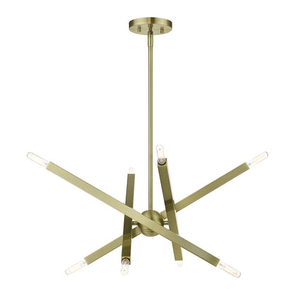 Livex Monaco 8 Light Chandelier, Brass
