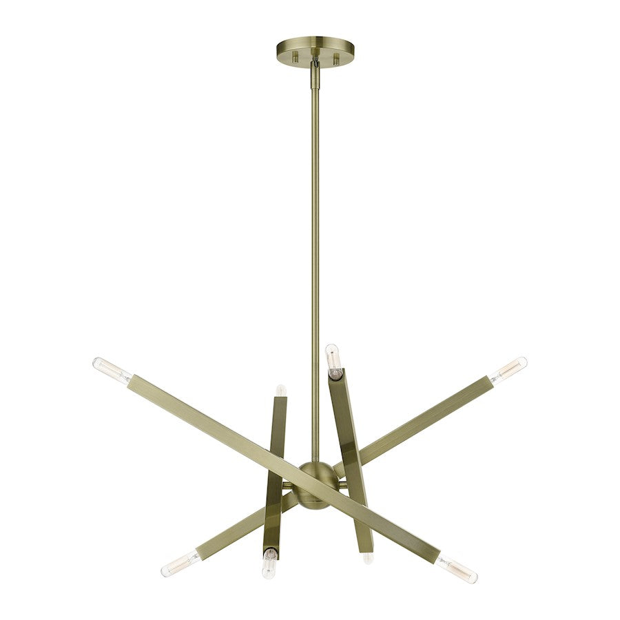 Livex Monaco 8 Light Chandelier, Brass