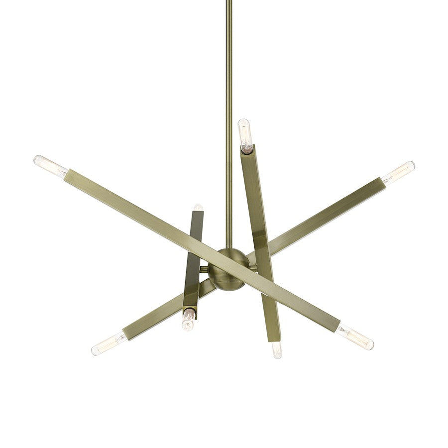 Livex Monaco 8 Light Chandelier, Brass