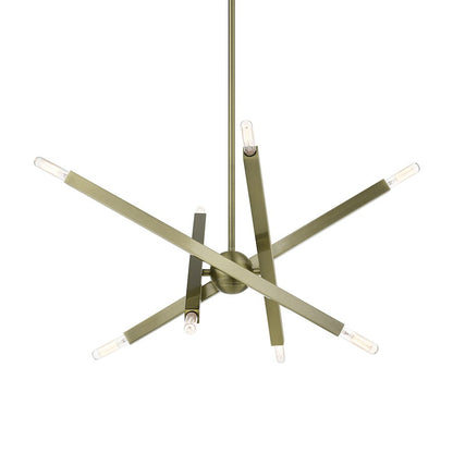 Livex Monaco 8 Light Chandelier, Brass