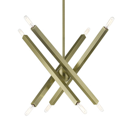 Livex Monaco 8 Light Chandelier, Brass