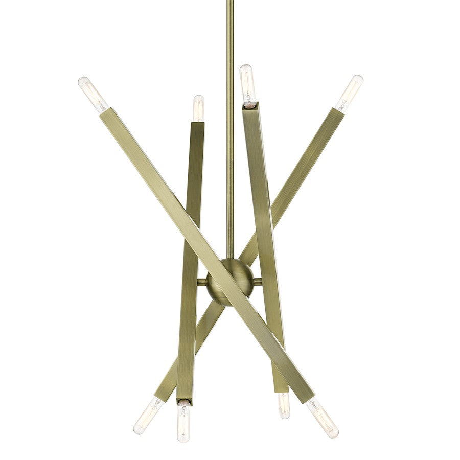 Livex Monaco 8 Light Chandelier, Brass