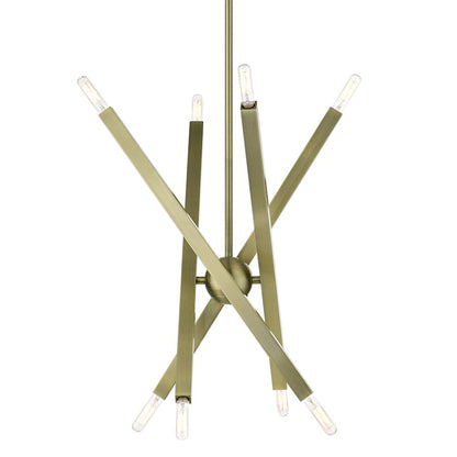 Livex Monaco 8 Light Chandelier, Brass