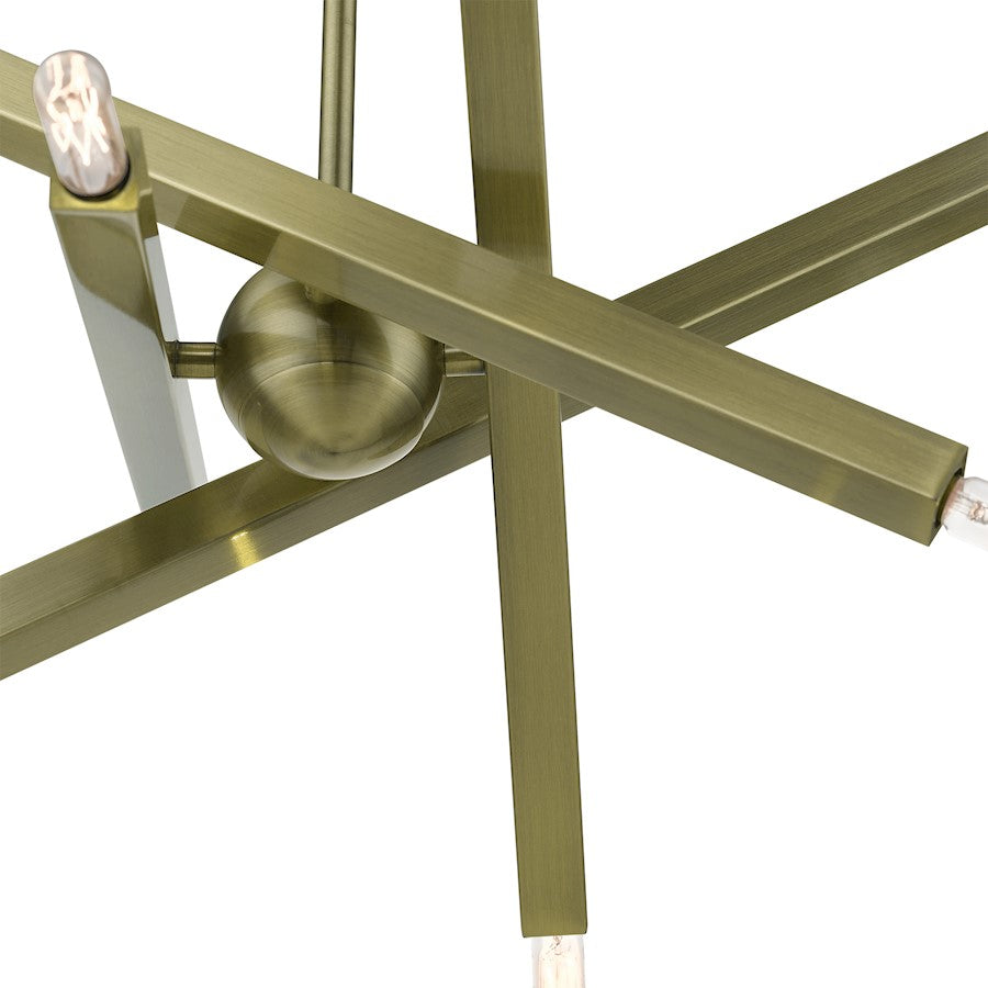 Livex Monaco 8 Light Chandelier, Brass