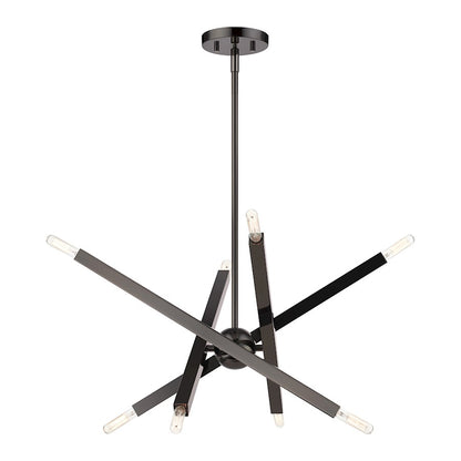 Livex Monaco 8 Light Chandelier, Black Chrome