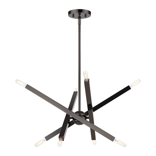Livex Monaco 8 Light Chandelier, Black Chrome