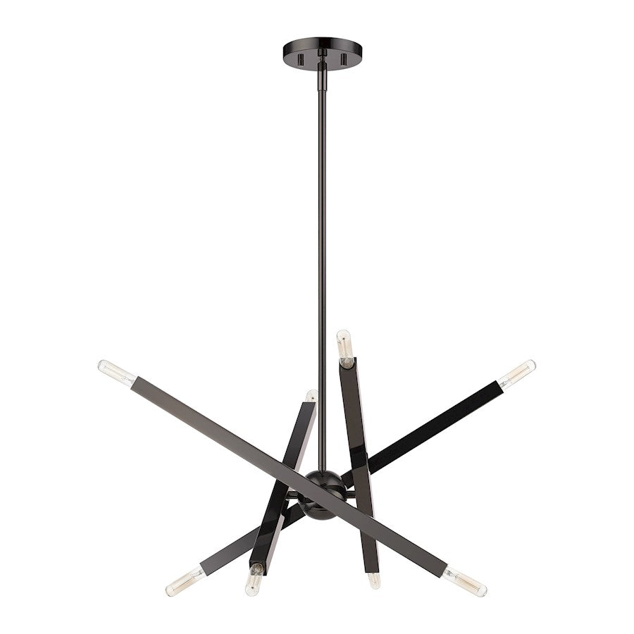 Livex Monaco 8 Light Chandelier, Black Chrome