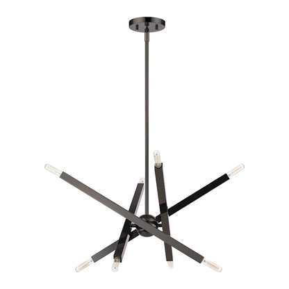 Livex Monaco 8 Light Chandelier, Black Chrome