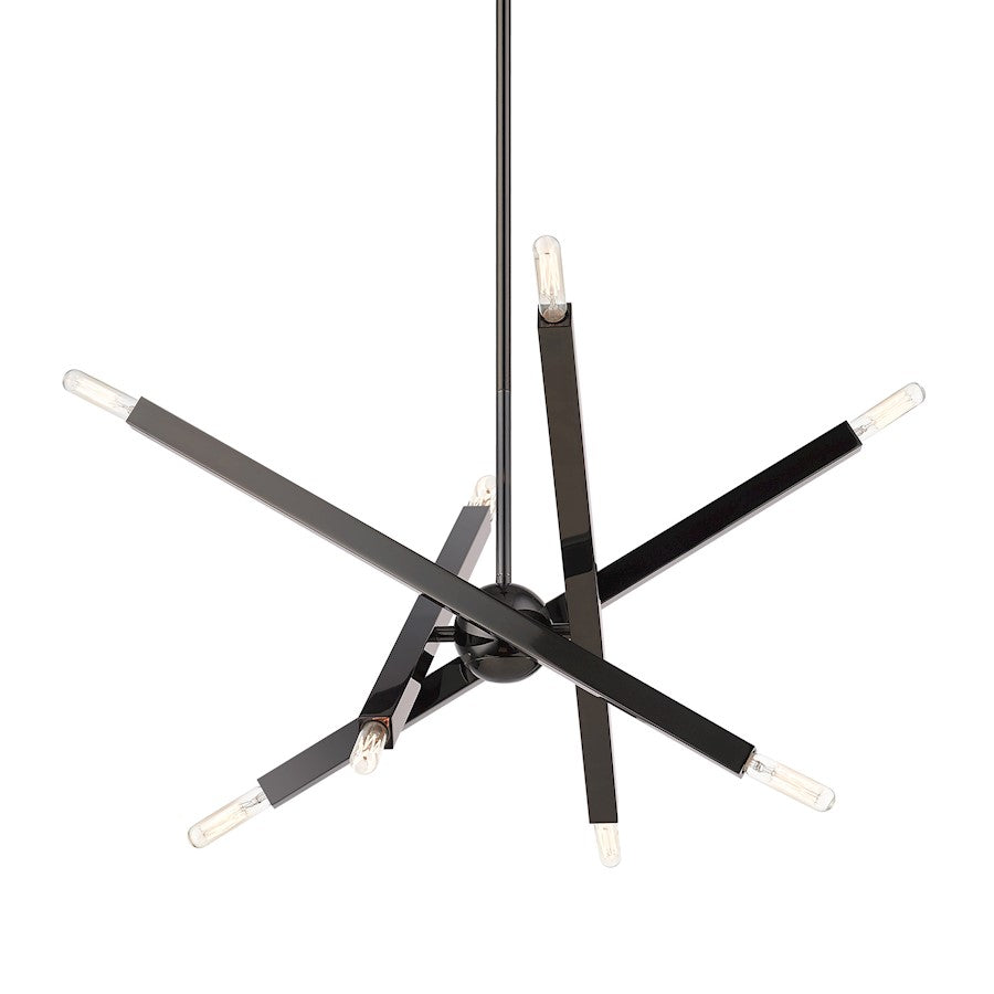 Livex Monaco 8 Light Chandelier, Black Chrome
