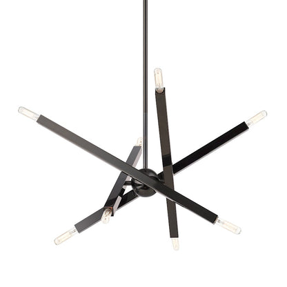 Livex Monaco 8 Light Chandelier, Black Chrome