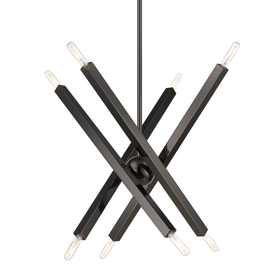 Livex Monaco 8 Light Chandelier, Black Chrome