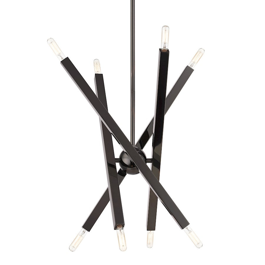 Livex Monaco 8 Light Chandelier, Black Chrome