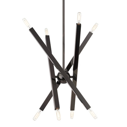 Livex Monaco 8 Light Chandelier, Black Chrome