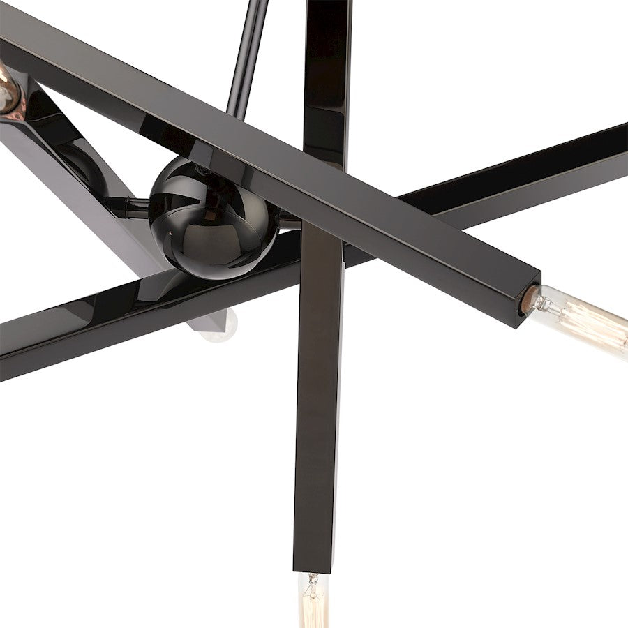 Livex Monaco 8 Light Chandelier, Black Chrome