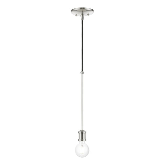 Livex Lansdale 1 Light Single Pendant, Brushed Nickel