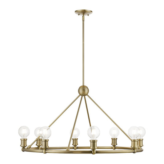 Livex Lansdale 8 Light Chandelier, Antique Brass