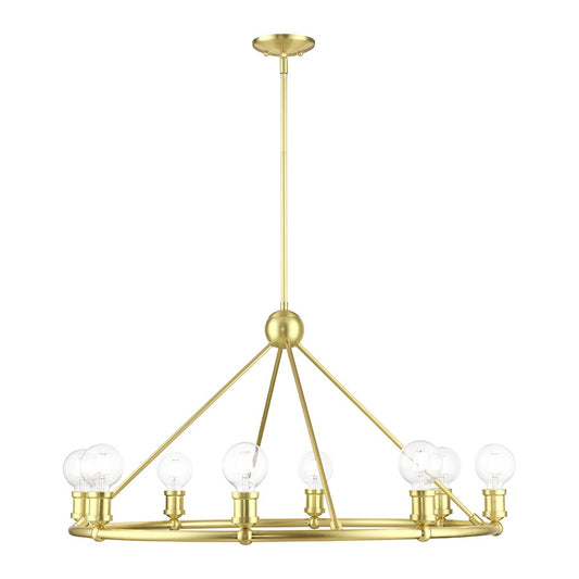 Livex Lansdale 8 Light Chandelier, Satin Brass