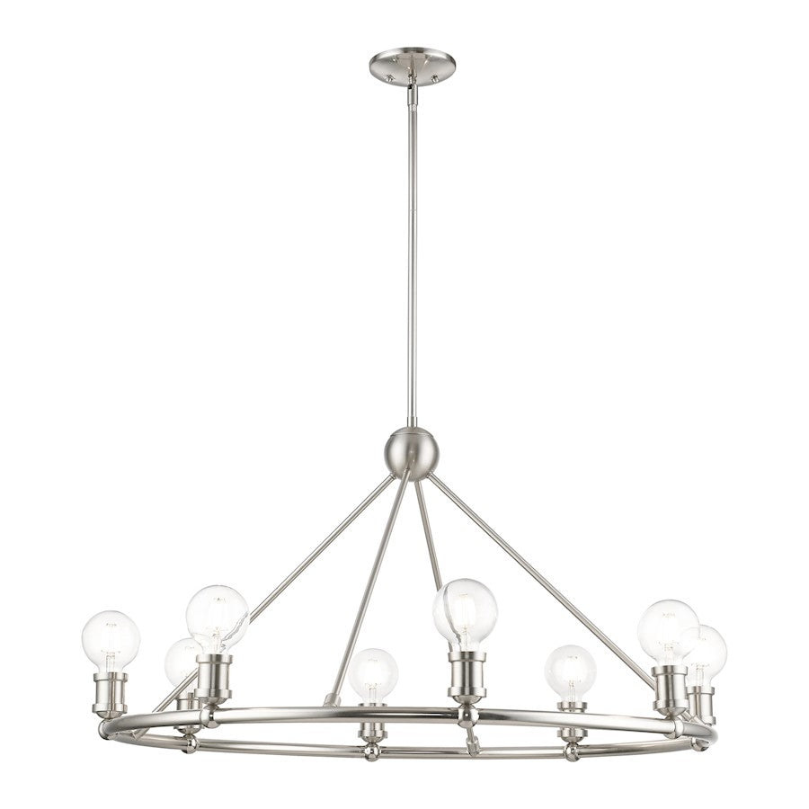 Livex Lansdale 8 Light Chandelier, Brushed Nickel