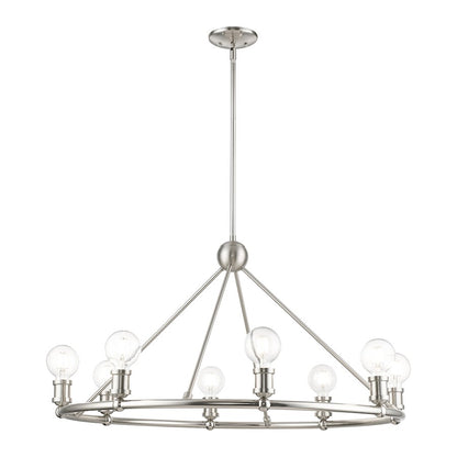 Livex Lansdale 8 Light Chandelier, Brushed Nickel