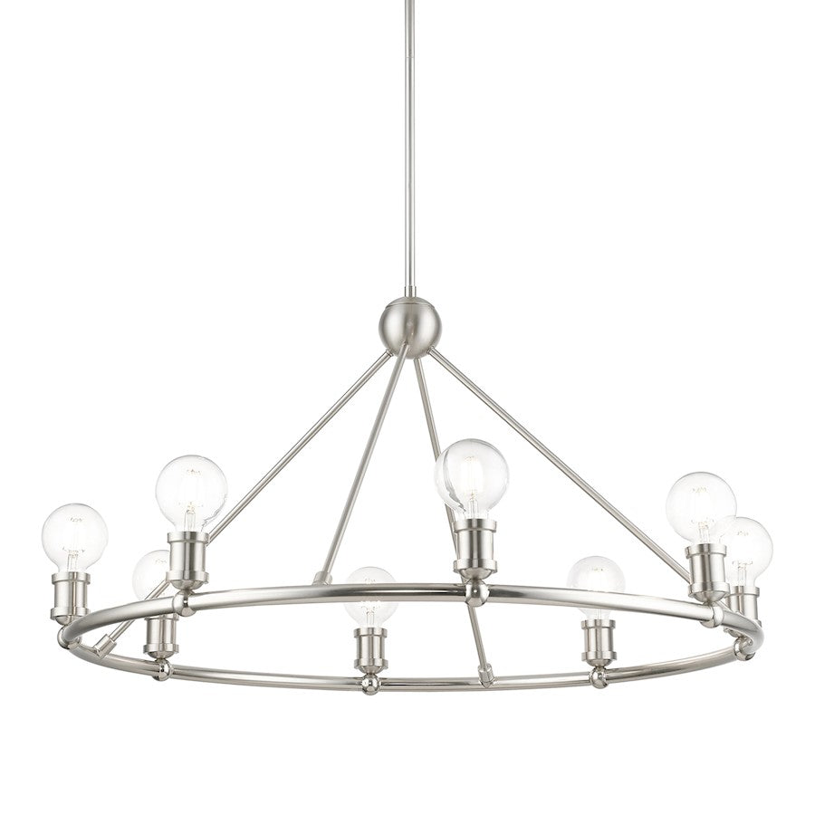 Livex Lansdale 8 Light Chandelier, Brushed Nickel