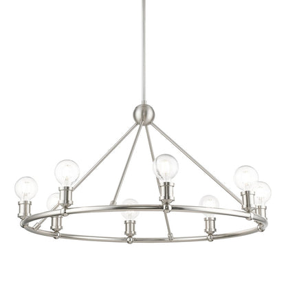Livex Lansdale 8 Light Chandelier, Brushed Nickel