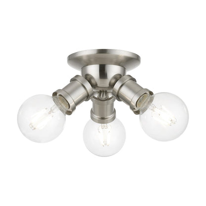 Livex Lansdale 3 Light Flush Mount, Brushed Nickel