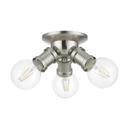 Livex Lansdale 3 Light Flush Mount, Brushed Nickel