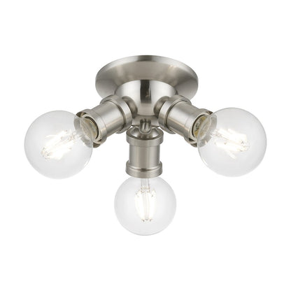 Livex Lansdale 3 Light Flush Mount, Brushed Nickel