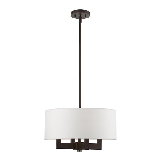 Livex Cresthaven 4 Light 18" Pendant/Chandelier, BZ/BS/OWH