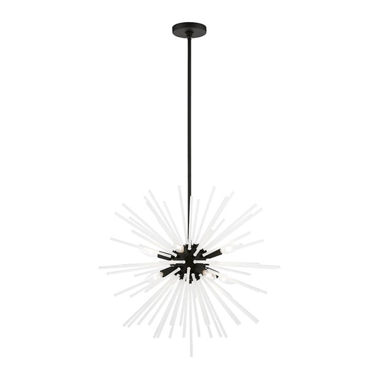 Livex Uptown 8 Light Pendant Chandelier, Black/Acid Etched Rods