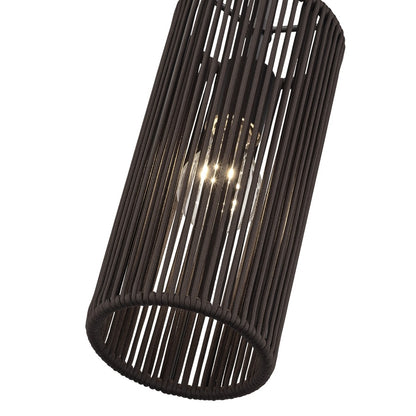 Livex Acordia 1Lt Mini Pendant, Bronze/Dark Chocolate Polyester Rope