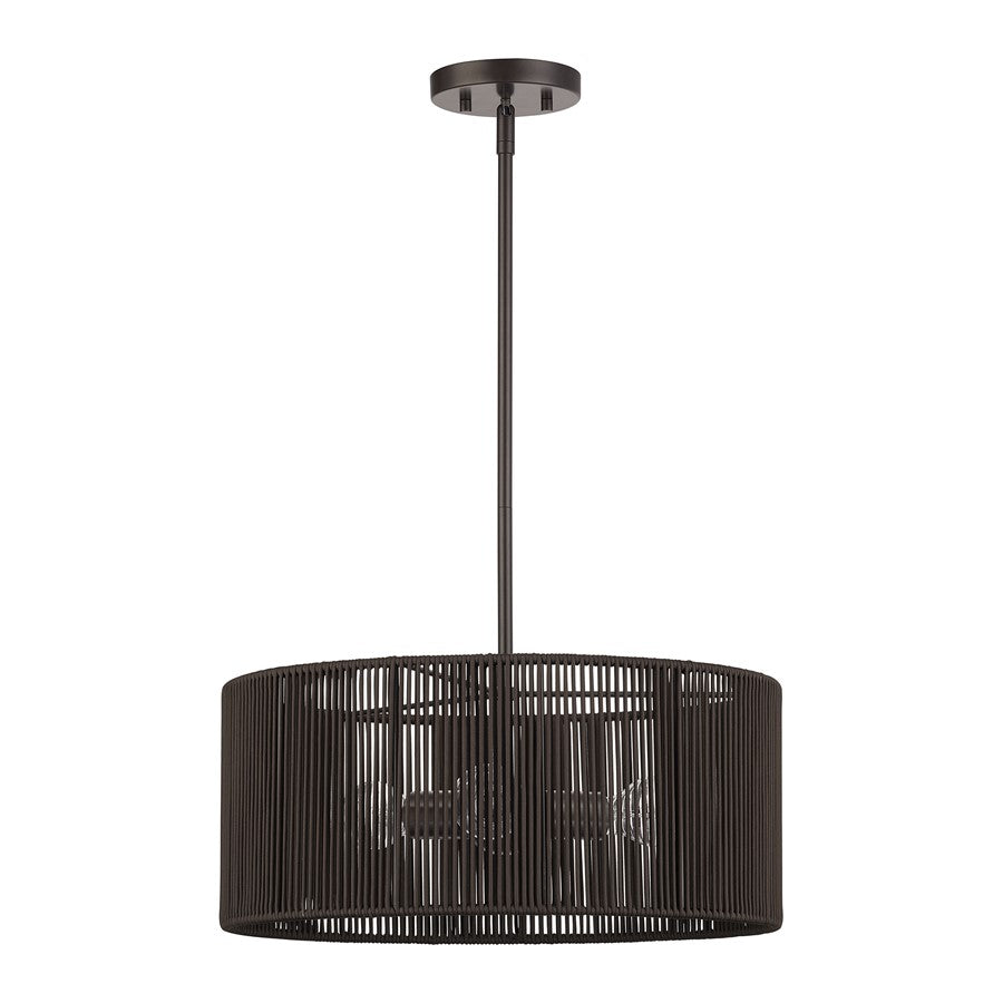 Livex Acordia 3Lt Pendant Chandelier, Bronze/Chocolate Polyester