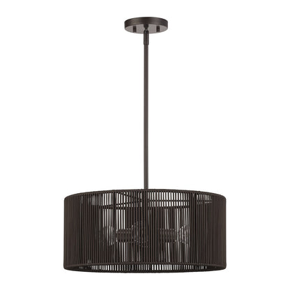 Livex Acordia 3Lt Pendant Chandelier, Bronze/Chocolate Polyester