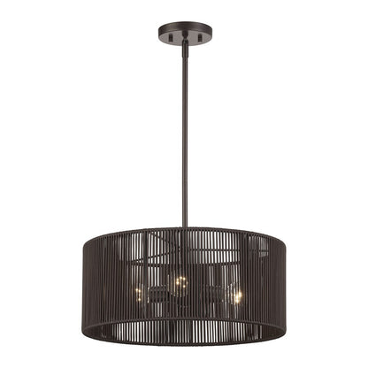 Livex Acordia 3Lt Pendant Chandelier, Bronze/Chocolate Polyester