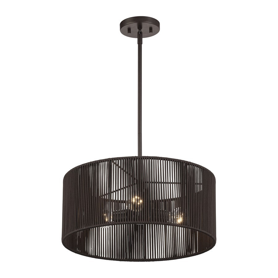 Livex Acordia 3Lt Pendant Chandelier, Bronze/Chocolate Polyester