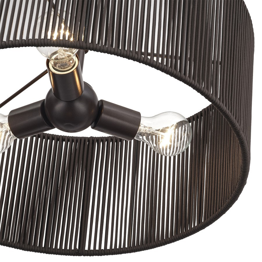 Livex Acordia 3Lt Pendant Chandelier, Bronze/Chocolate Polyester