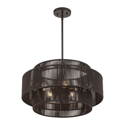 Livex Acordia 5Lt Pendant Chandelier, Bronze/Chocolate Polyester