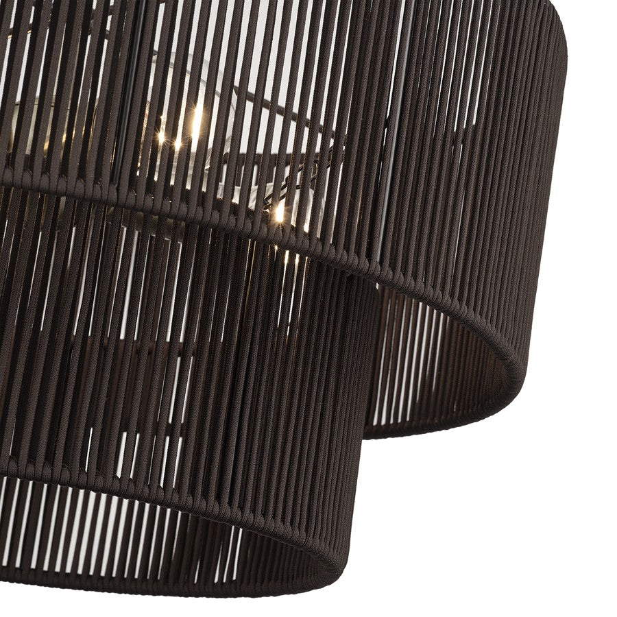 Livex Acordia 4Lt Pendant Chandelier, Brass/Chocolate Polyester