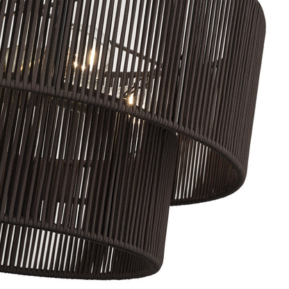 Livex Acordia 4Lt Pendant Chandelier, Brass/Chocolate Polyester