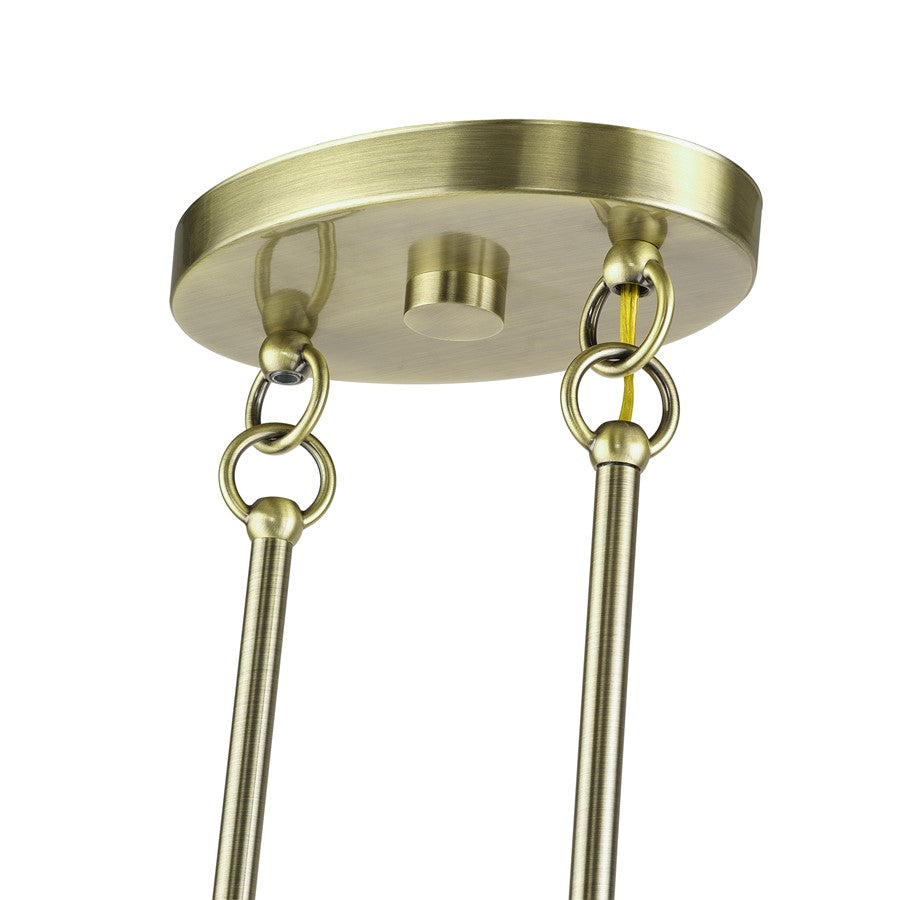 Livex Acordia 3Lt Medium Chandelier, Brass/Chocolate Polyester