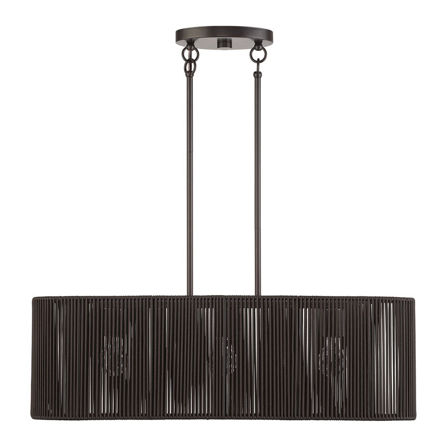 Livex Acordia 3Lt Medium Chandelier, Bronze/Chocolate Polyester