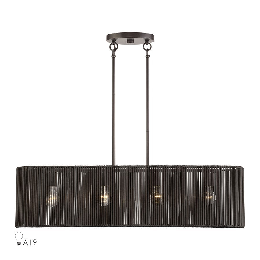 Livex Acordia 4Lt Large Chandelier, Bronze/Chocolate Polyester - 49128-92